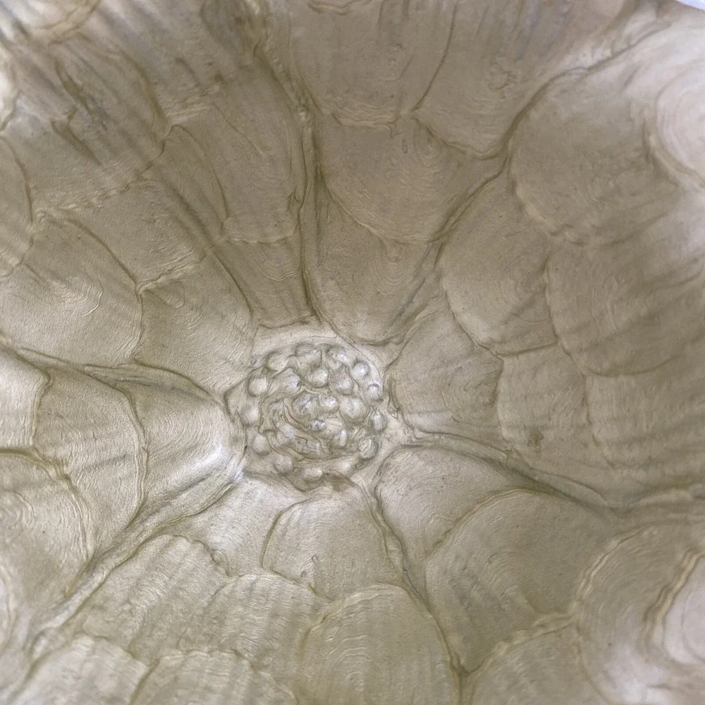 Julia Knight Lily Serving Bowl‎ 8.5 Aluminum Enamel Light green Floral Bowl 2009